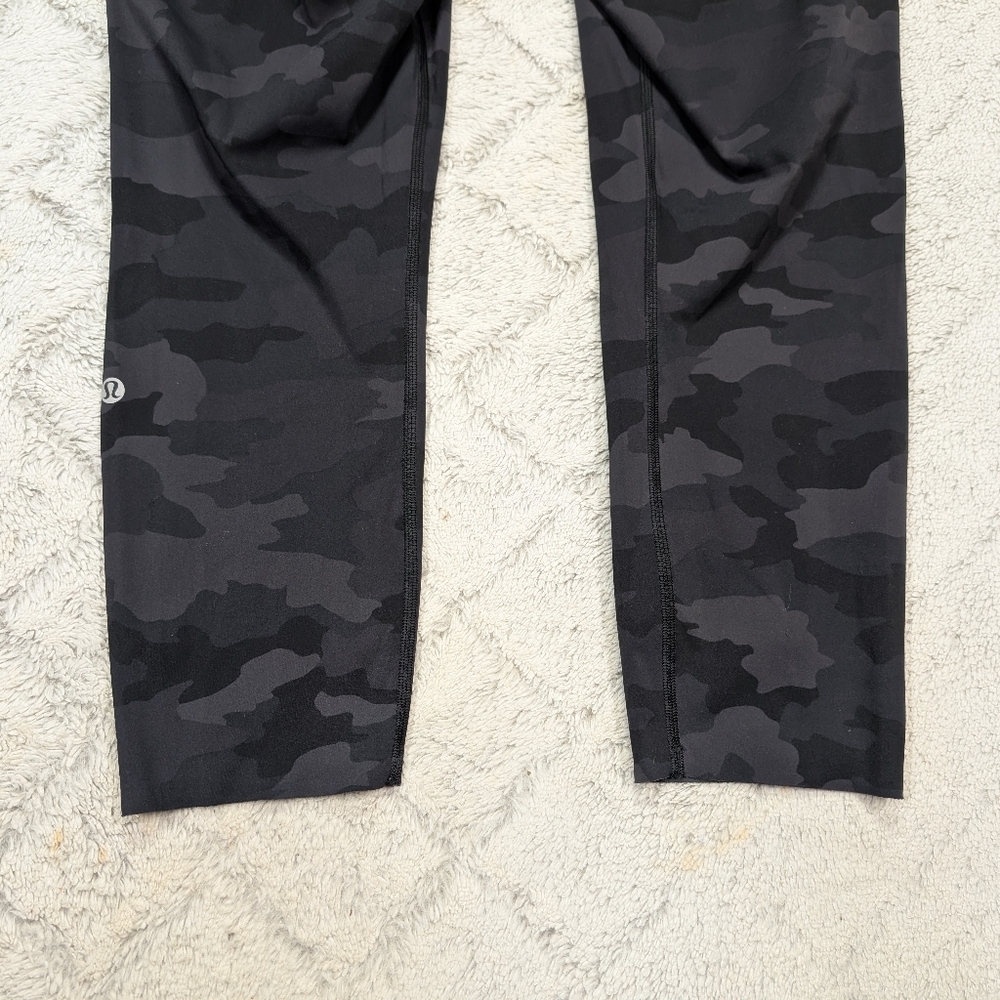 Lululemon Leggings Womens 12 Gray Incognito Camo Fast Free Hi Rise Crop 23” - Picture 10 of 12